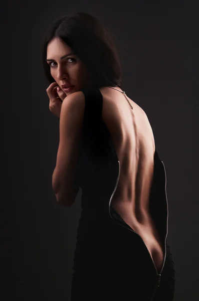 stock image Woman in black dress