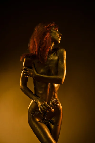 stock image Golden redhead statue