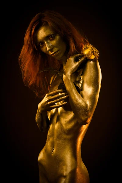 stock image Golden redhead statue