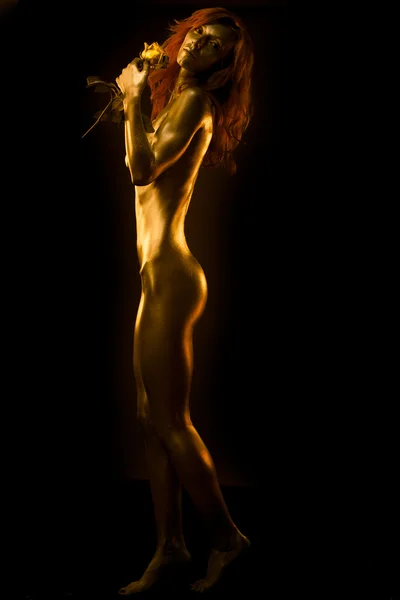 stock image Golden redhead statue