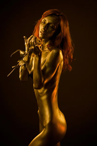 stock image Golden redhead statue